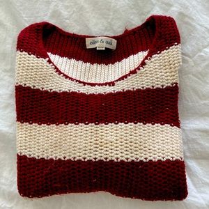 Red and cream sweater